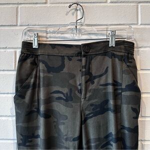 Anthropologie camo suede-like joggers
